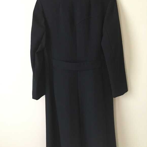 Vtg BlackWool Overcoat Fully Lined Single Breasted - Picture 6 of 9